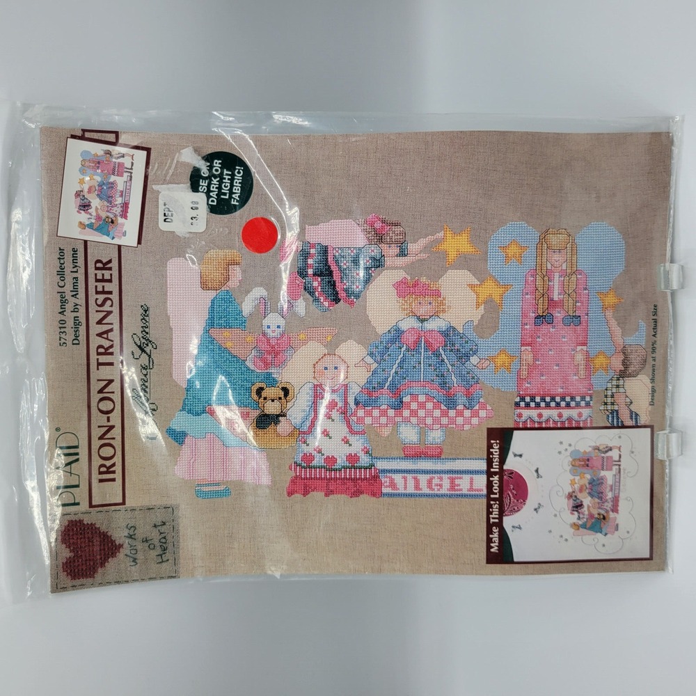 Vintage 1995 Plaid 57310 Angel Collector by Alma Lynne Iron On Transfer Made USA